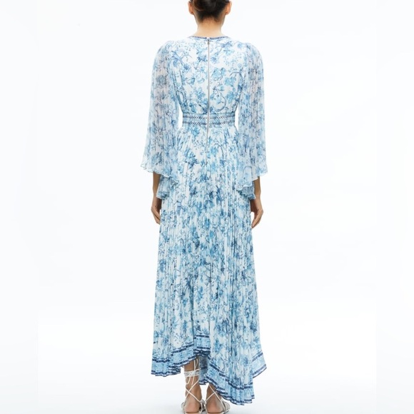 Alice and Olivia SION SUNBURST PLEATED MAXI DRESS New Season - Picture 3 of 10